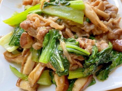 チンゲン菜と牛肉の甘辛オイスターソース炒め
